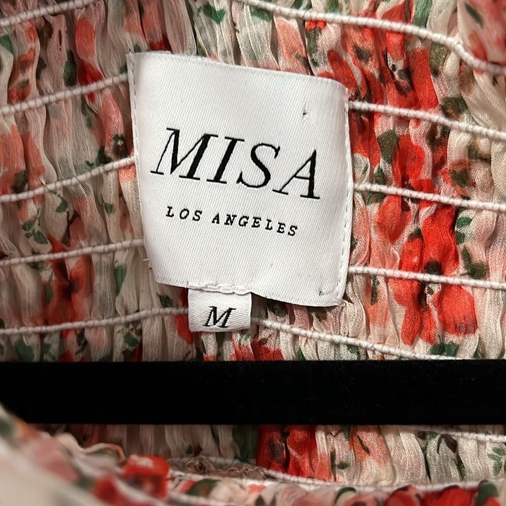 MISA Darla Poppy Print Off Shoulder Mini Dress, Size M - Picture 7 of 10